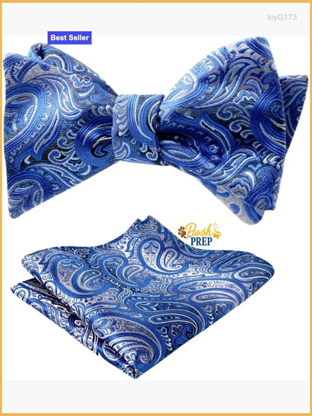 Silk Polyester Bow Tie Pocket Square Set Adjustable 14.5-20
